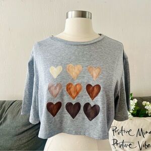 NEW Grey Heart Palette Cropped Tee